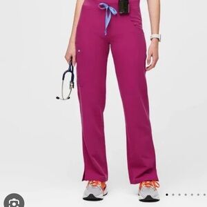 FIGS raspberry sorbet kade pants S